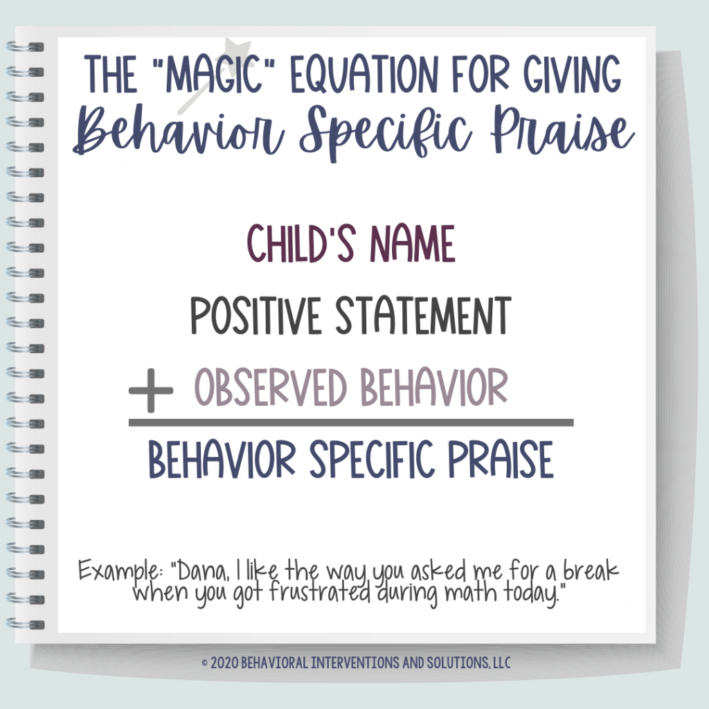 behavior specific praise graphic